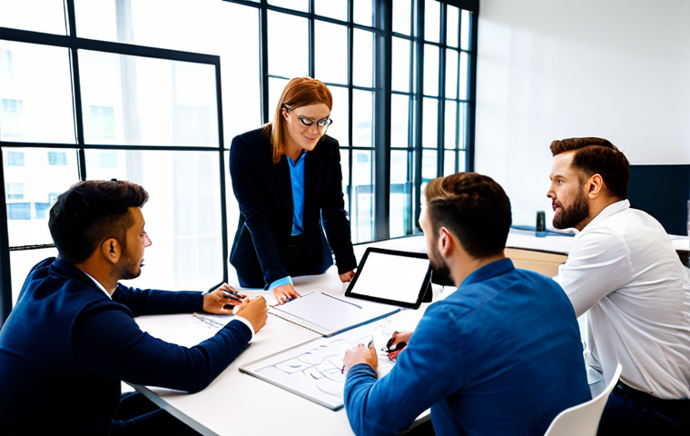 Product Development**

"A diverse team brainstorming product ideas in a modern office, using tablets and whiteboards, fully clothed, appropriate attire, safe for work, perfect anatomy, natural proportions, professional environment, bright lighting."

**