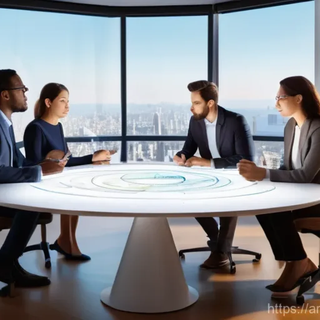 집단지성을 통한 의사 결정 프로세스 개선 - **Collaborative Problem Solving at a Modern Table**
A highly detailed, realistic illustration of...