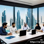 Home 22 집단지성의 실제 적용 사례 분석 - A diverse group of Arabic professionals engaged in a dynamic brainstorming workshop inside a modern ...